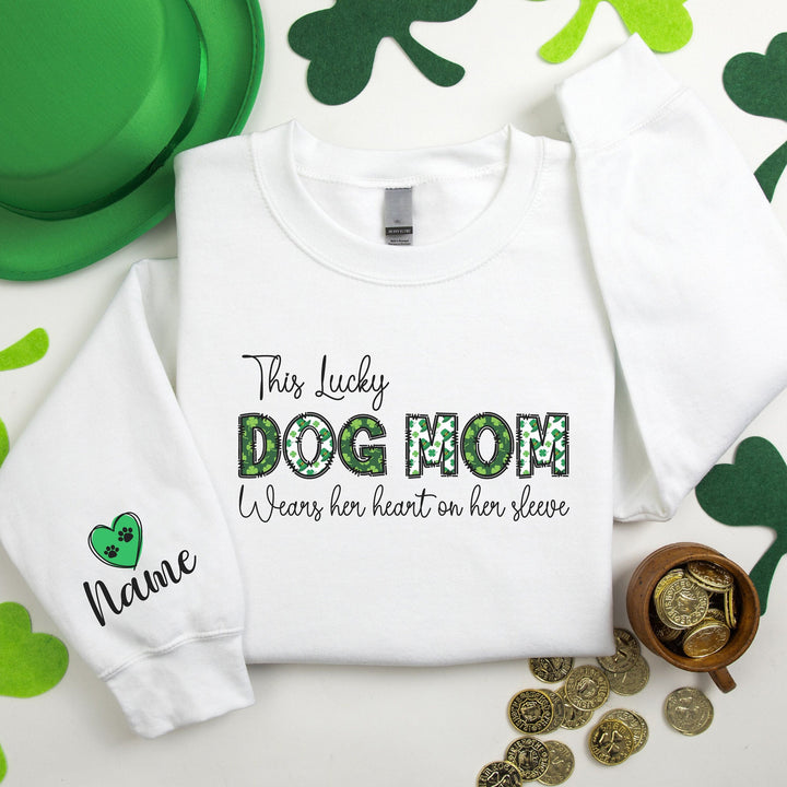 Custom St Patricks Day Cat Mom Sweatshirt