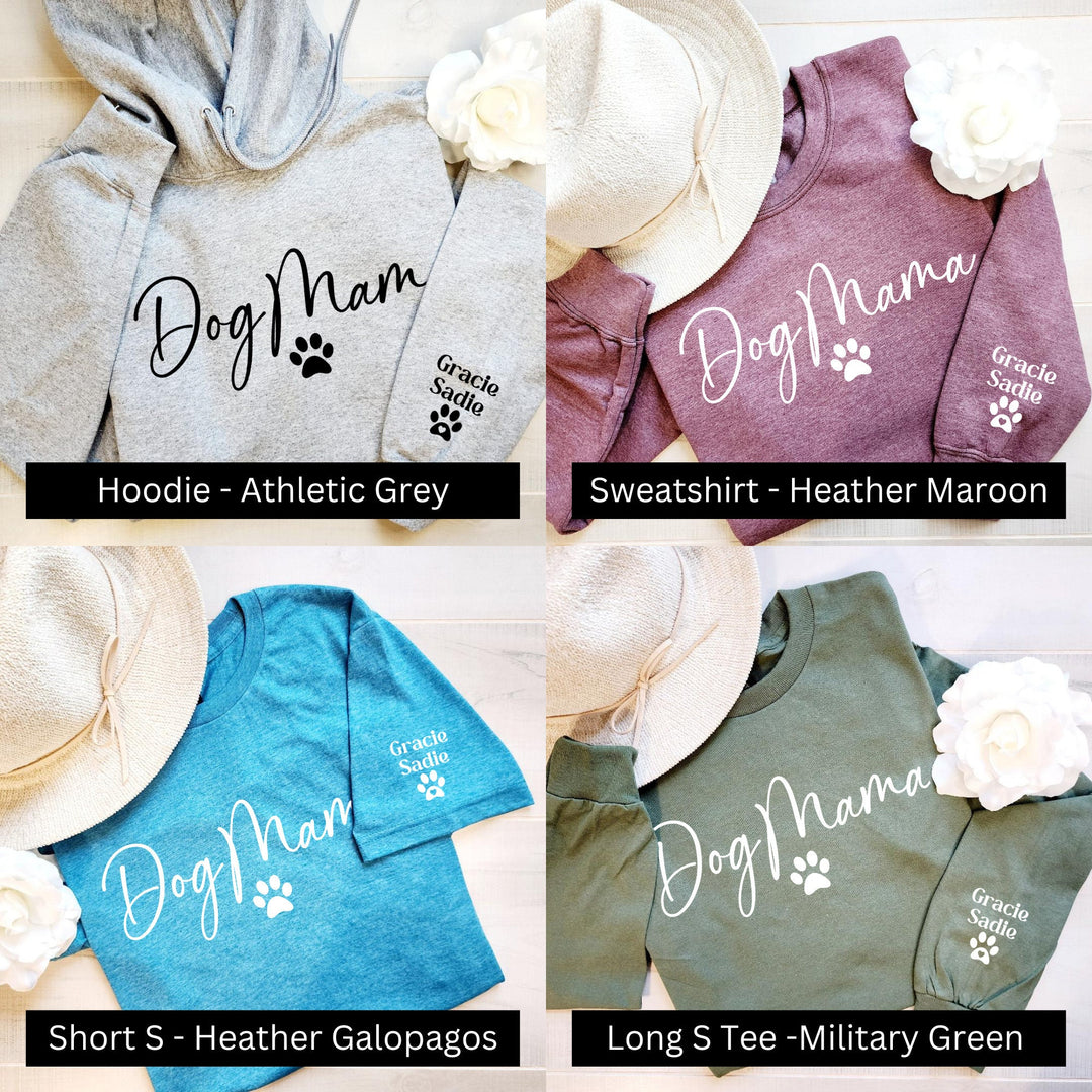 Custom Dog Mom Sweatshirt with Sleeve, Crewneck or Hoodie