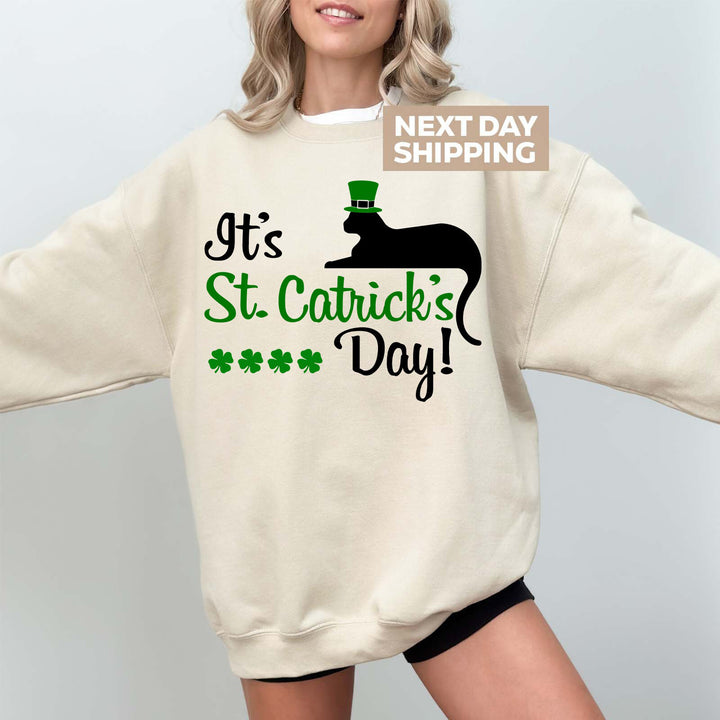 Sweat-shirt « One Lucky Cat Mom »