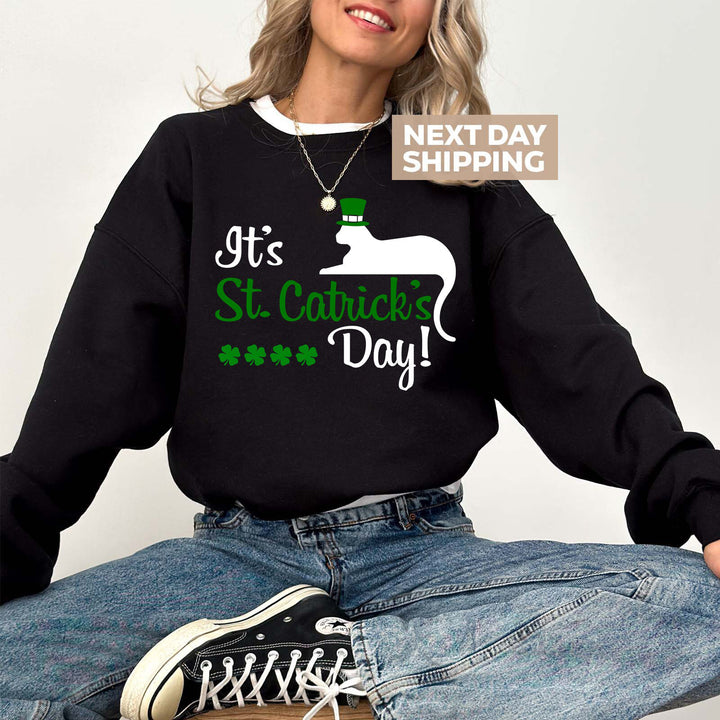 Sweat-shirt « One Lucky Cat Mom »