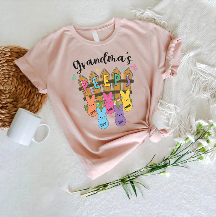Custom Easter Grandma Shirt, Granma's Peeps Shirt