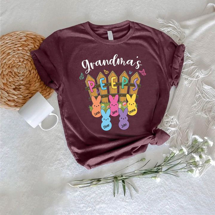 Custom Easter Grandma Shirt, Granma's Peeps Shirt