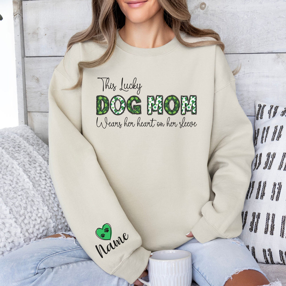Custom St Patricks Day Cat Mom Sweatshirt