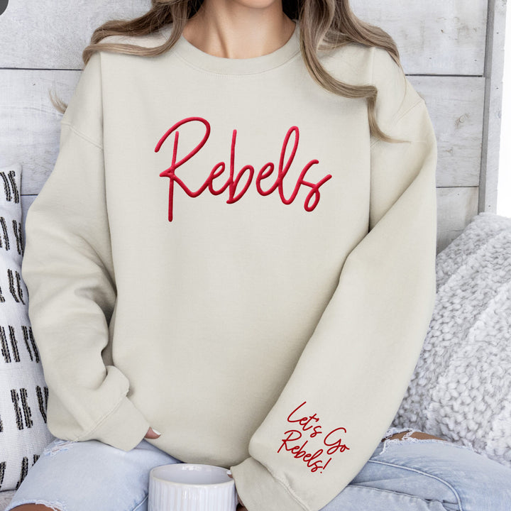 Custom Team Name Sweatshirt with Sleeve Print School Mascot Sweatshirt