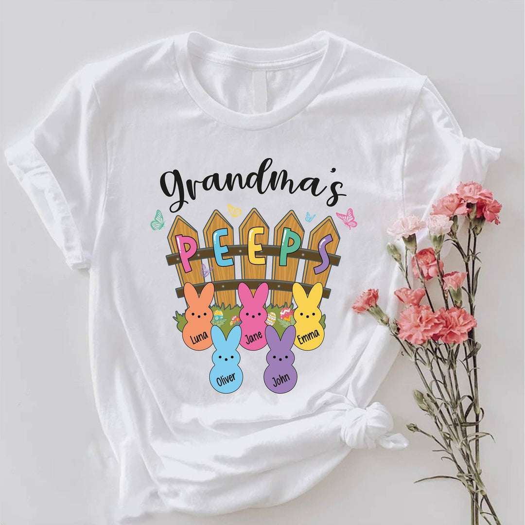 Custom Easter Grandma Shirt, Granma's Peeps Shirt