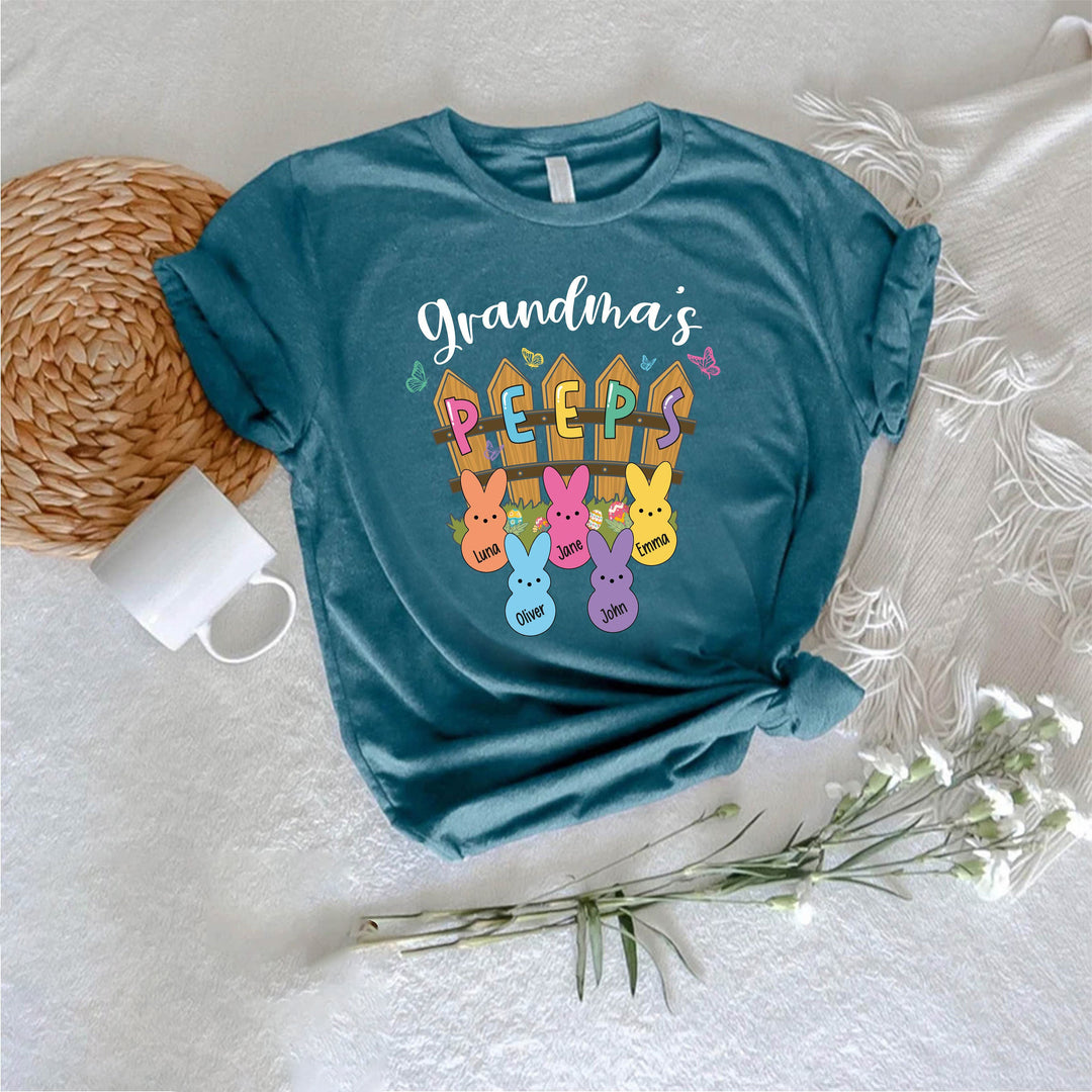 Custom Easter Grandma Shirt, Granma's Peeps Shirt