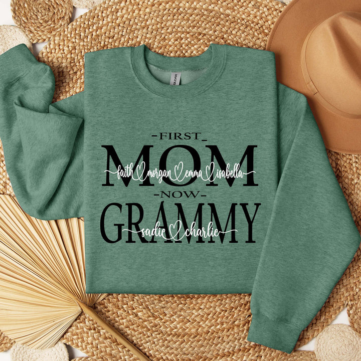 Personalized Grandma Nana Mama Sweatshirt - Custom Sweater Childrens Names