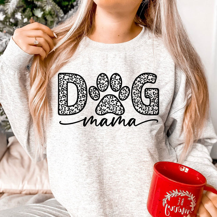 Dog Mom leopard print love paw print