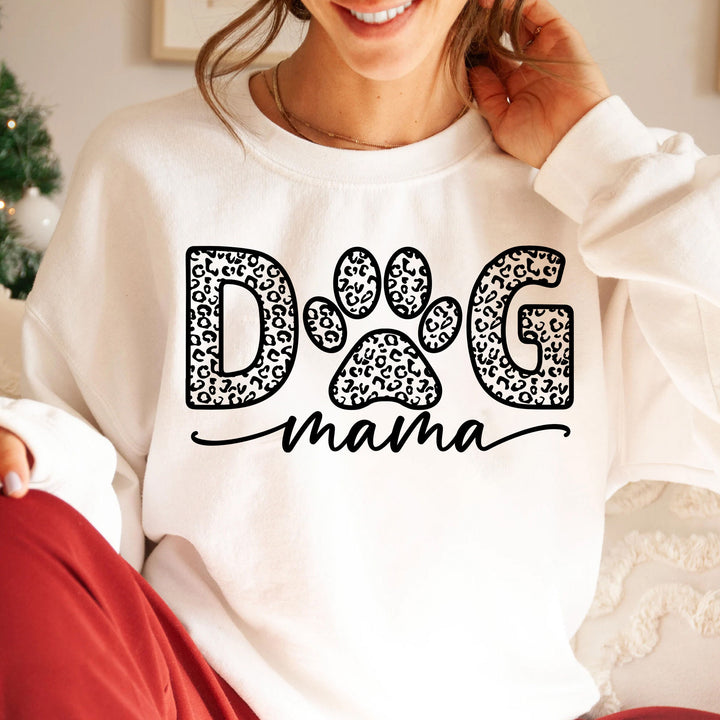 Dog Mom leopard print love paw print