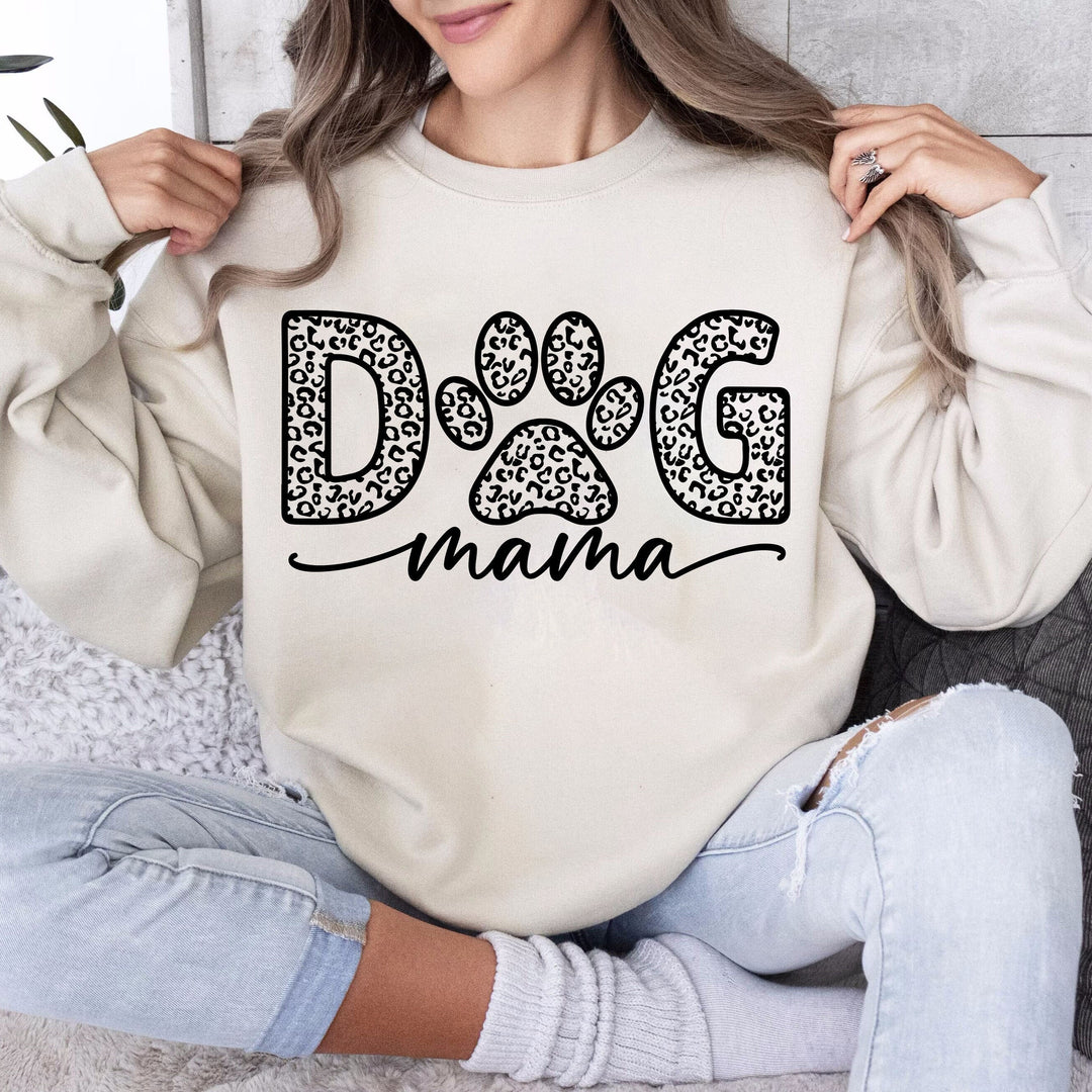 Dog Mom leopard print love paw print