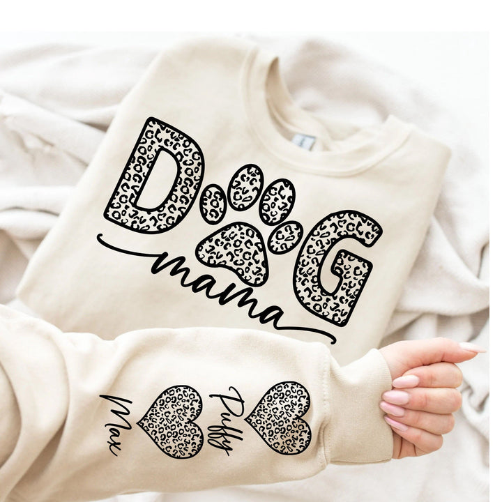 Dog Mom leopard print love paw print