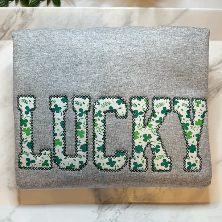 Custom Lucky St Patty's Embroidered Sweatshirt
