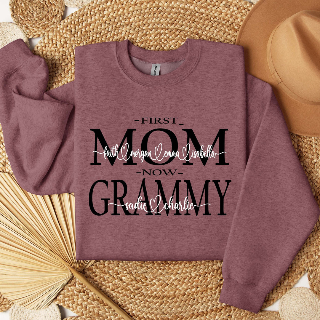 Personalized Grandma Nana Mama Sweatshirt - Custom Sweater Childrens Names