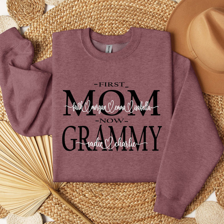Personalized Grandma Nana Mama Sweatshirt - Custom Sweater Childrens Names