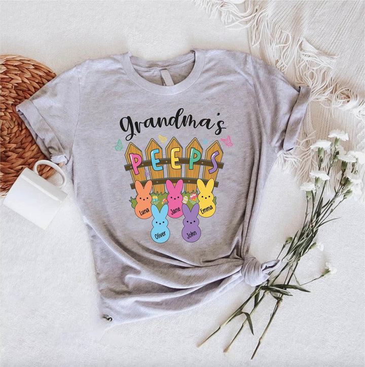 Custom Easter Grandma Shirt, Granma's Peeps Shirt