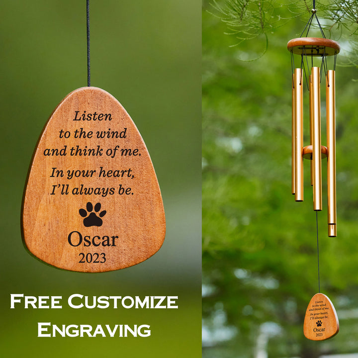 I knew you missed me when the wind blew-Double sided personalized carved pet memorial tablet Bagpipes pet loss reminder gift