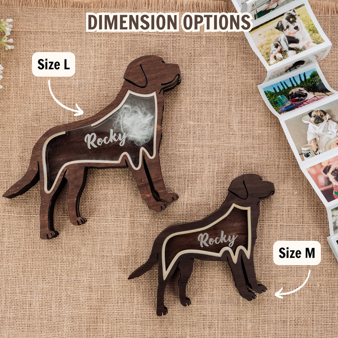 Personalised Pet Hair Memorial Box, Wooden Pet Fur Urn Keepsake