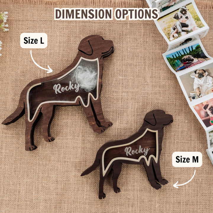 Personalised Pet Hair Memorial Box, Wooden Pet Fur Urn Keepsake
