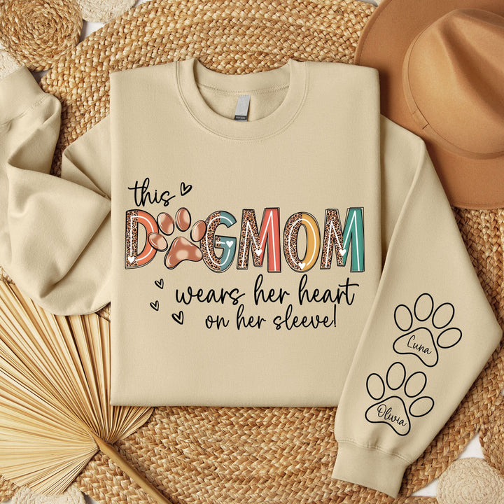 Mama With Kids Name on Sleeve Sweater