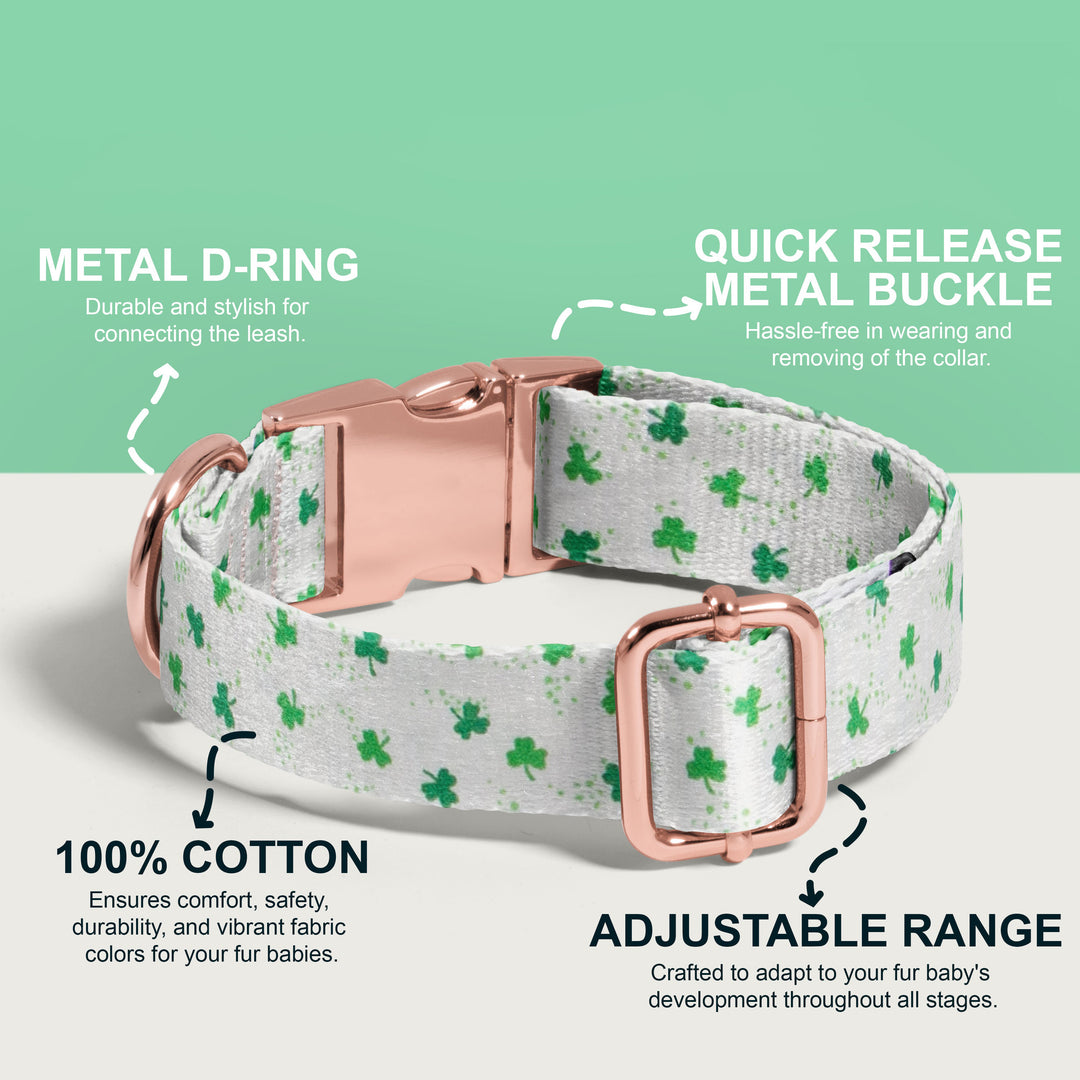 Personalized St. Patrick's Dog Collar with Name Engraved