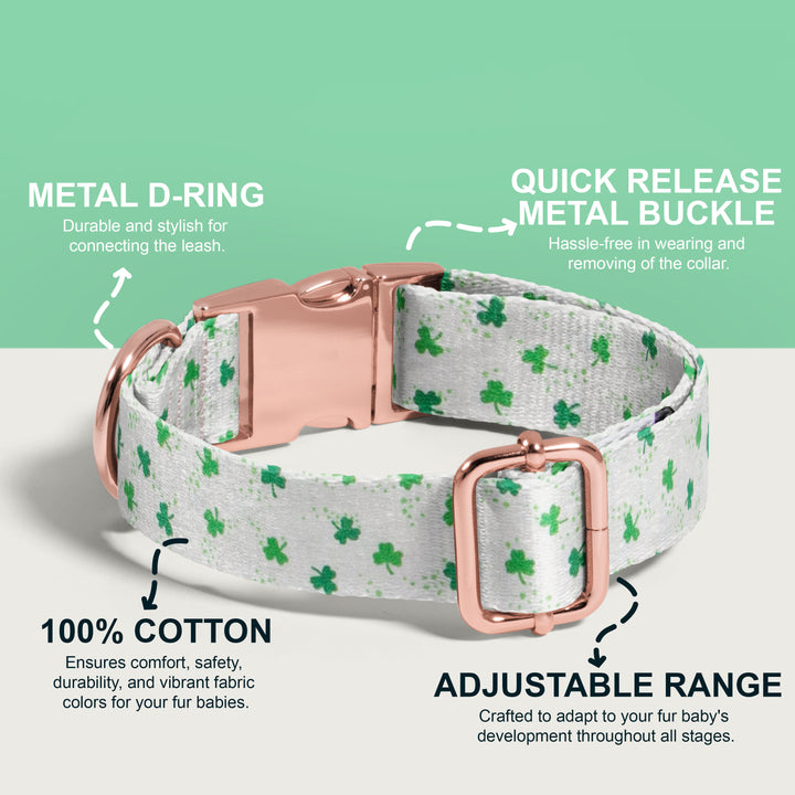 Personalized St. Patrick's Dog Collar with Name Engraved