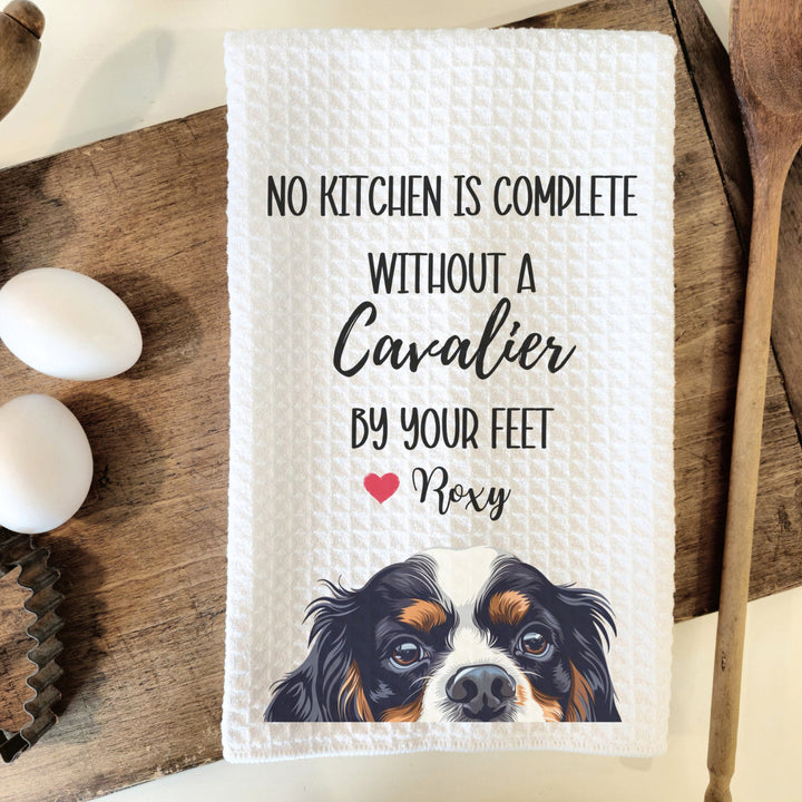 Custom Cavalier King Charles Spaniel Kitchen Towel