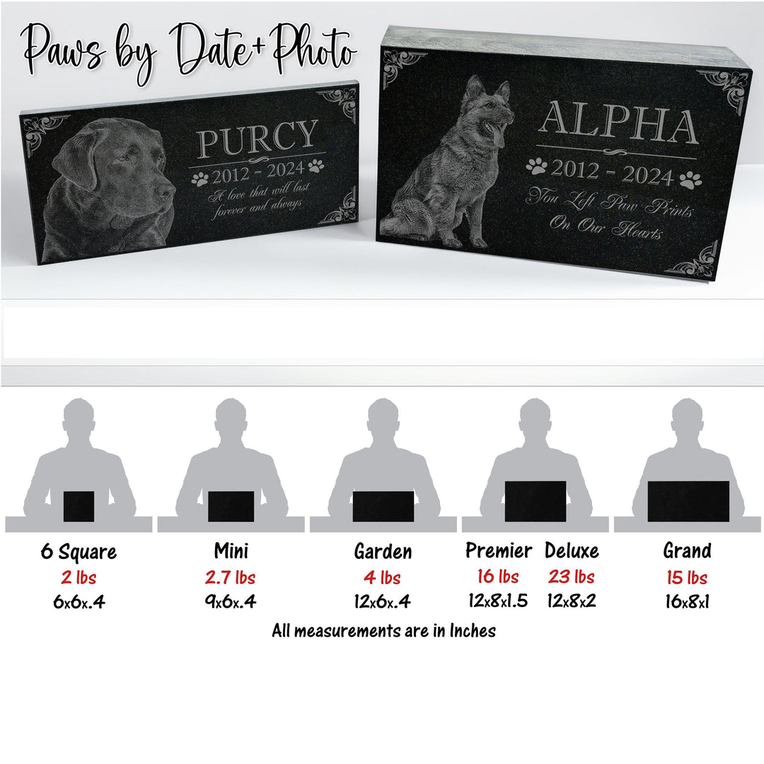 Personalized Custom Granite Dog Cat Memorial Headstone - Waterproof Pet Cemetery Marker with Photo Plaque for Outdoor Garden Stepping Stone
