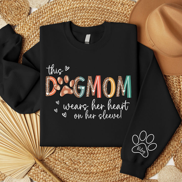 Mama With Kids Name on Sleeve Sweater