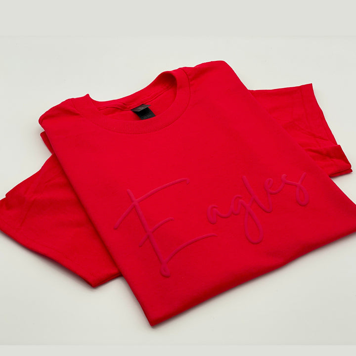 Custom Puff Print Team Name T-shirt