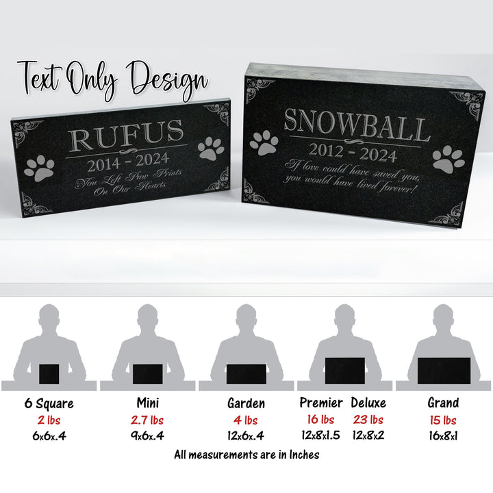 Personalized Custom Granite Dog Cat Memorial Headstone - Waterproof Pet Cemetery Marker with Photo Plaque for Outdoor Garden Stepping Stone