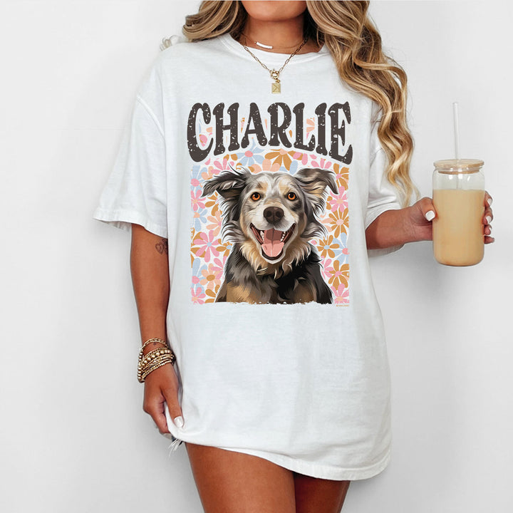 Personalised Dog Shirt Flowers Cat Shirt