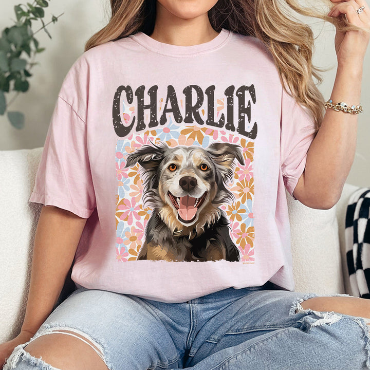 Personalised Dog Shirt Flowers Cat Shirt