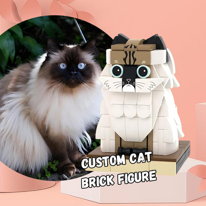 Custom Pet Brick Figure - Personalized Pet Lego Gift, Custom Pet Mini Figure from Photo, Unique Pet Lover Gift, Custom Pet Memorial - Feline