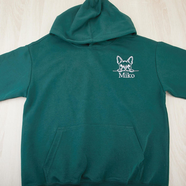 Custom Pet Embroidered Sweatshirt, Custom Sweatshirt with text on Sleeve