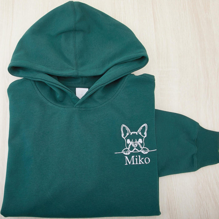 Custom Pet Embroidered Sweatshirt, Custom Sweatshirt with text on Sleeve