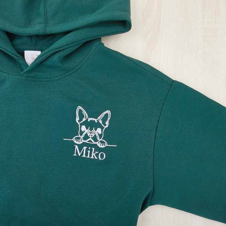 Custom Pet Embroidered Sweatshirt, Custom Sweatshirt with text on Sleeve