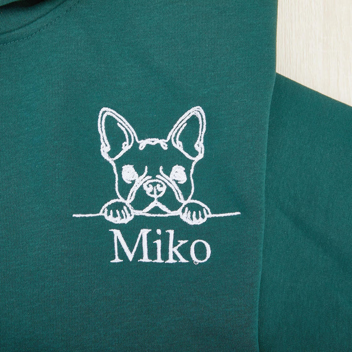 Custom Pet Embroidered Sweatshirt, Custom Sweatshirt with text on Sleeve