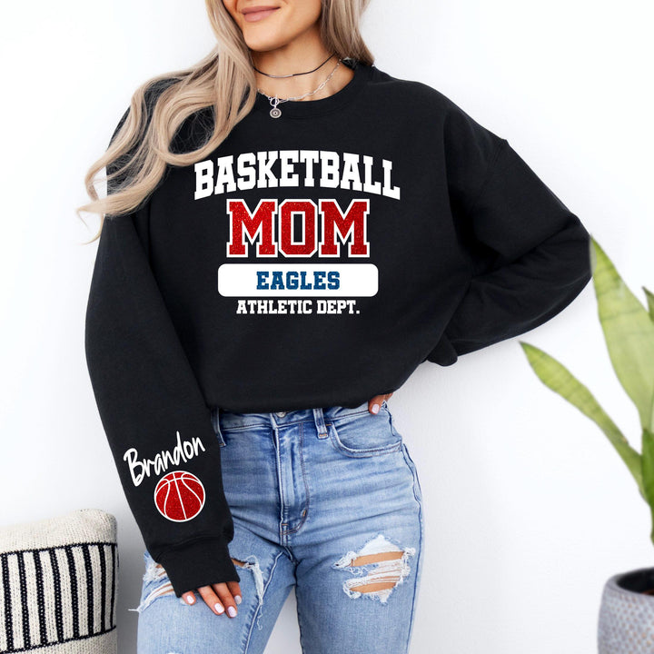 Custom Glitter Basketball Mom Sweatshirt