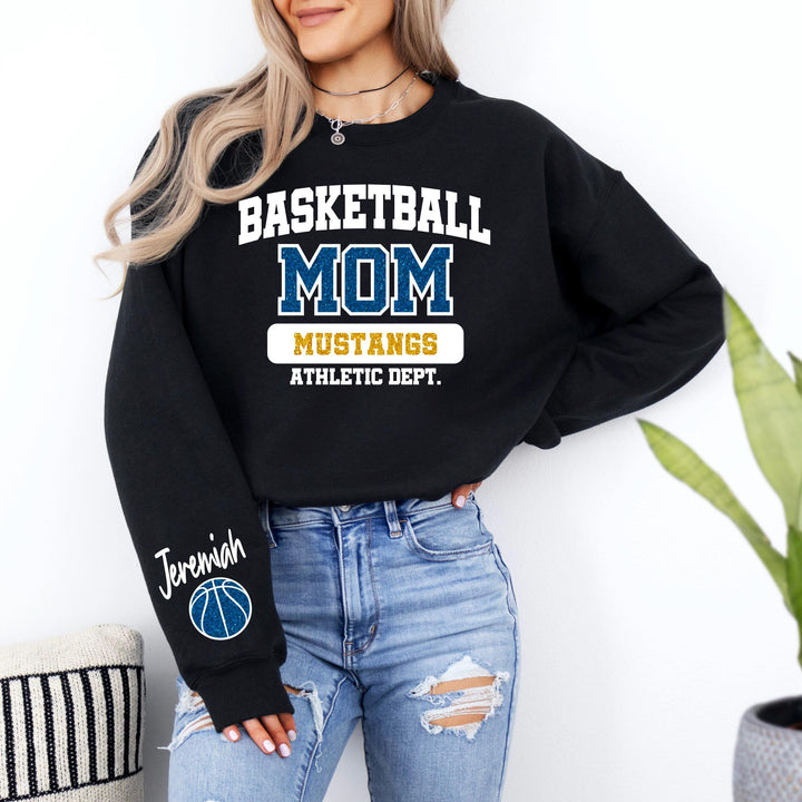 Custom Glitter Basketball Mom Sweatshirt