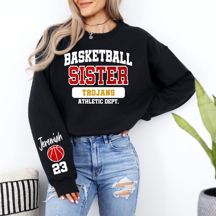 Custom Glitter Basketball Mom Sweatshirt