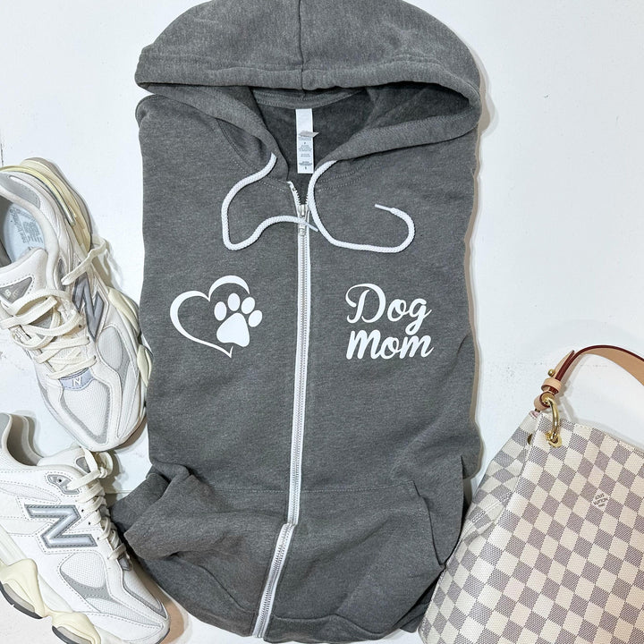 Dog Mom Full Zip Up Sweatshirt