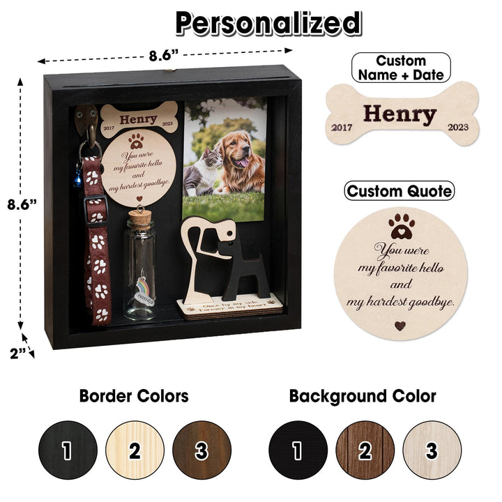Pet Memorial Shadowbox, Loss Pet Remembrance, Pet Loss Sympathy Gifts