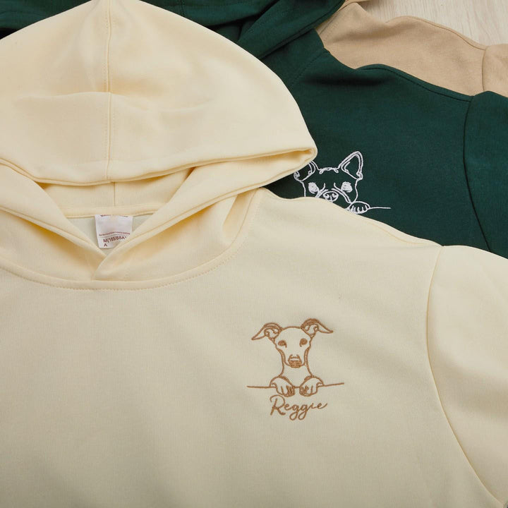 Custom Pet Embroidered Sweatshirt, Custom Sweatshirt with text on Sleeve