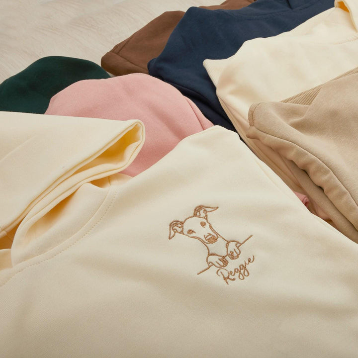 Custom Pet Embroidered Sweatshirt, Custom Sweatshirt with text on Sleeve