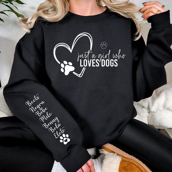 Custom Dog Mom Shirt with Names on Sleeve