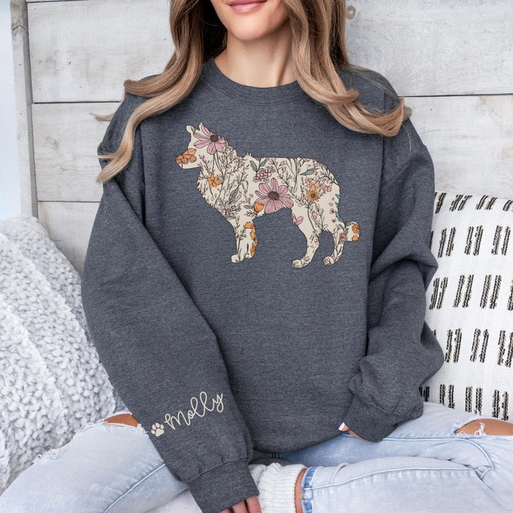Personalized Dog Name, Wildflowers German Pointer Crewneck
