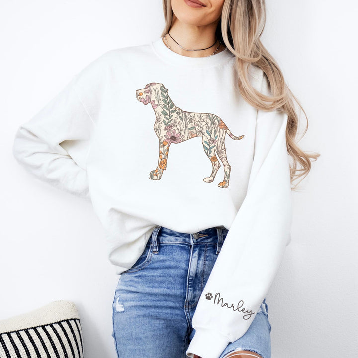 Personalized Dog Name, Wildflowers German Pointer Crewneck
