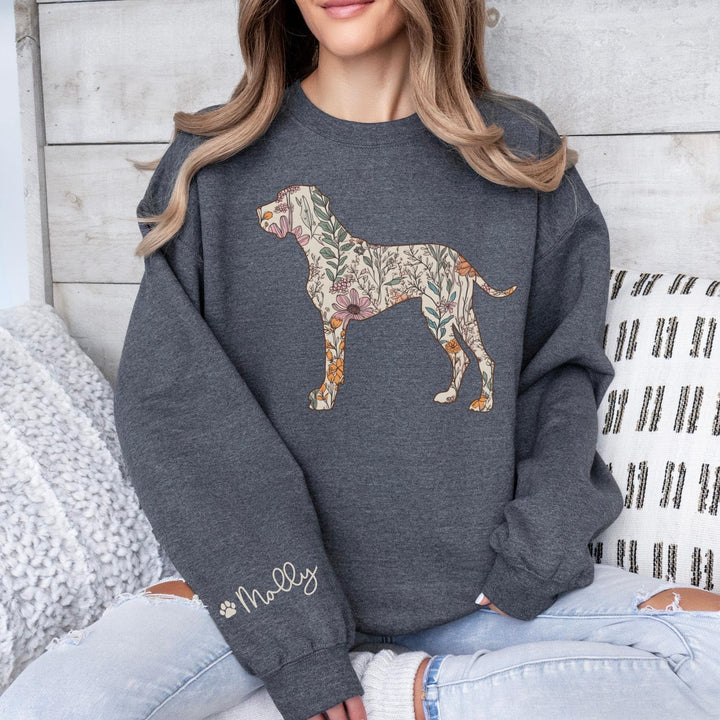 Personalized Dog Name, Wildflowers German Pointer Crewneck