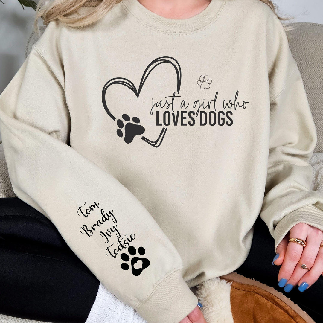 Custom Dog Mom Shirt with Names on Sleeve