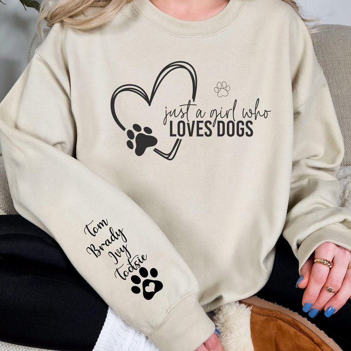 Custom Dog Mom Shirt with Names on Sleeve